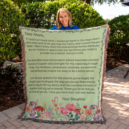 Dear Mom (From Daughter) - If I Could Turn Back Time - Heirloom Woven Blanket