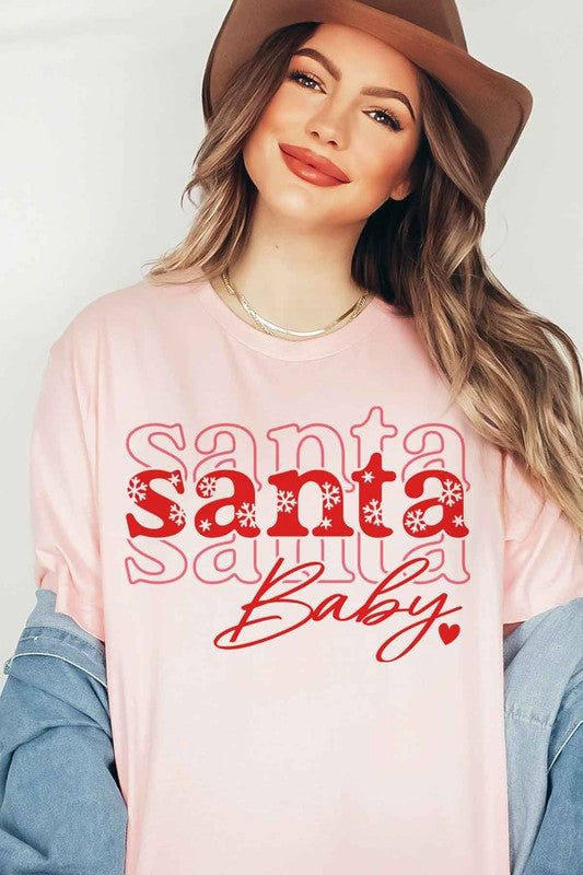 SANTA CHRISTMAS GRAPHIC PLUS SIZE TEE / T-SHIRT