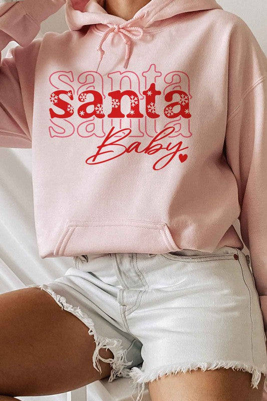 SANTA BABY CHRISTMAS HOODIE PLUS SIZE