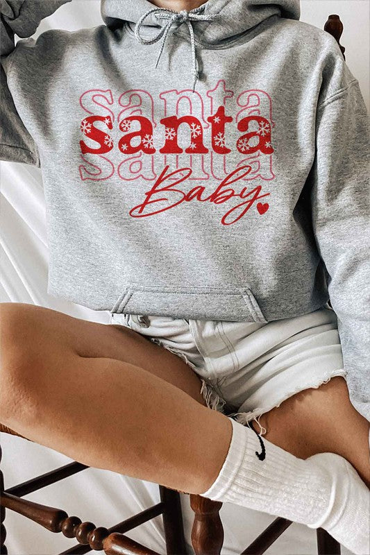 SANTA BABY CHRISTMAS HOODIE PLUS SIZE