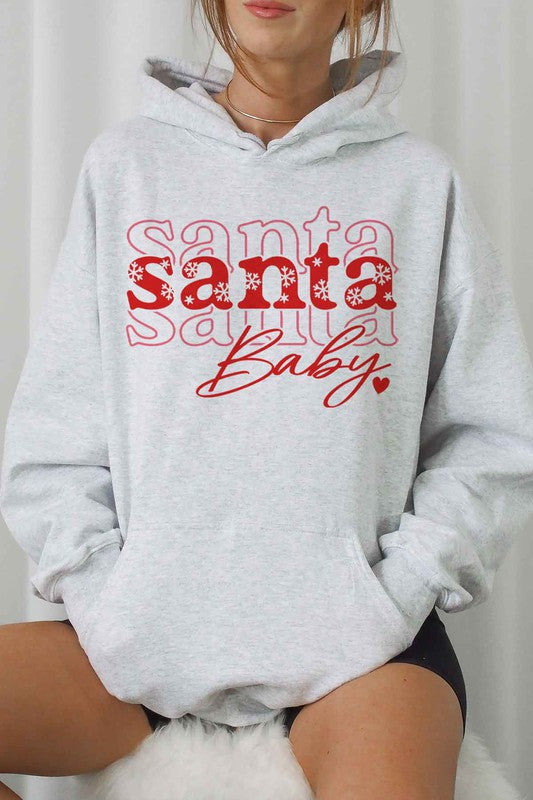 SANTA BABY CHRISTMAS HOODIE PLUS SIZE