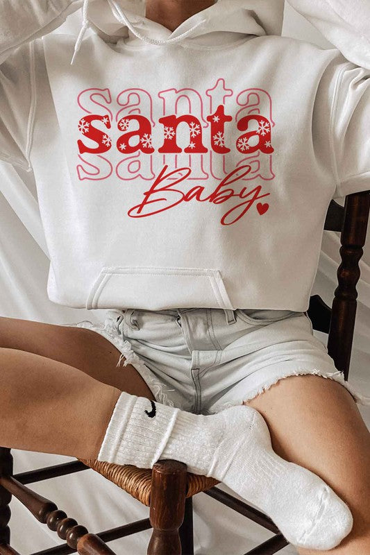 SANTA BABY CHRISTMAS HOODIE PLUS SIZE