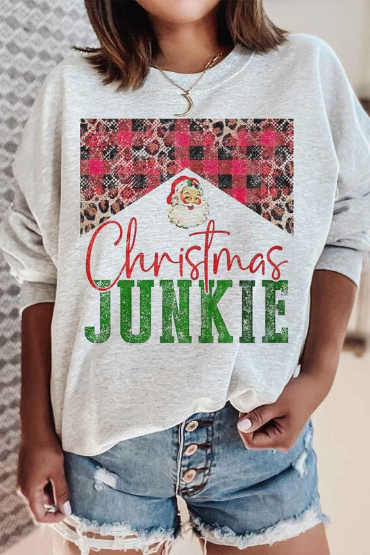 CHRISTMAS JUNKIE GRAPHIC SWEATSHIRT