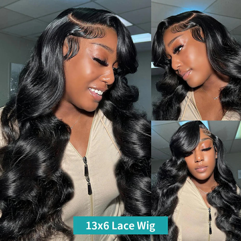 MYLOCKME Brazilian Body Wave Glueless Lace Front Human Hair Wig