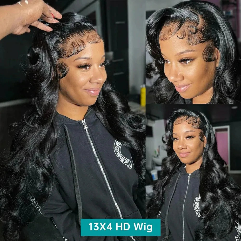 MYLOCKME Brazilian Body Wave Glueless Lace Front Human Hair Wig