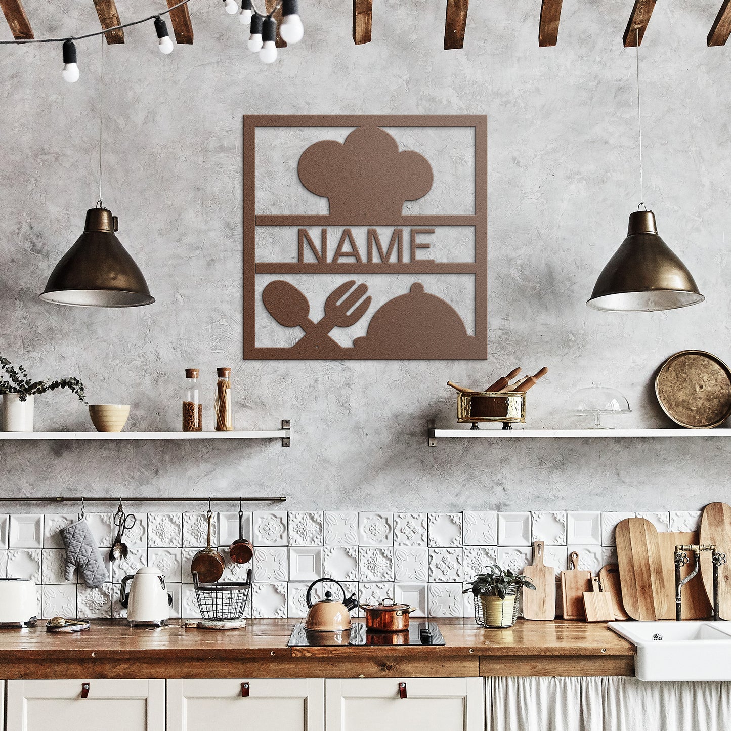 Culinary Symphony Personalized Metal Wall Art - Kitchen
