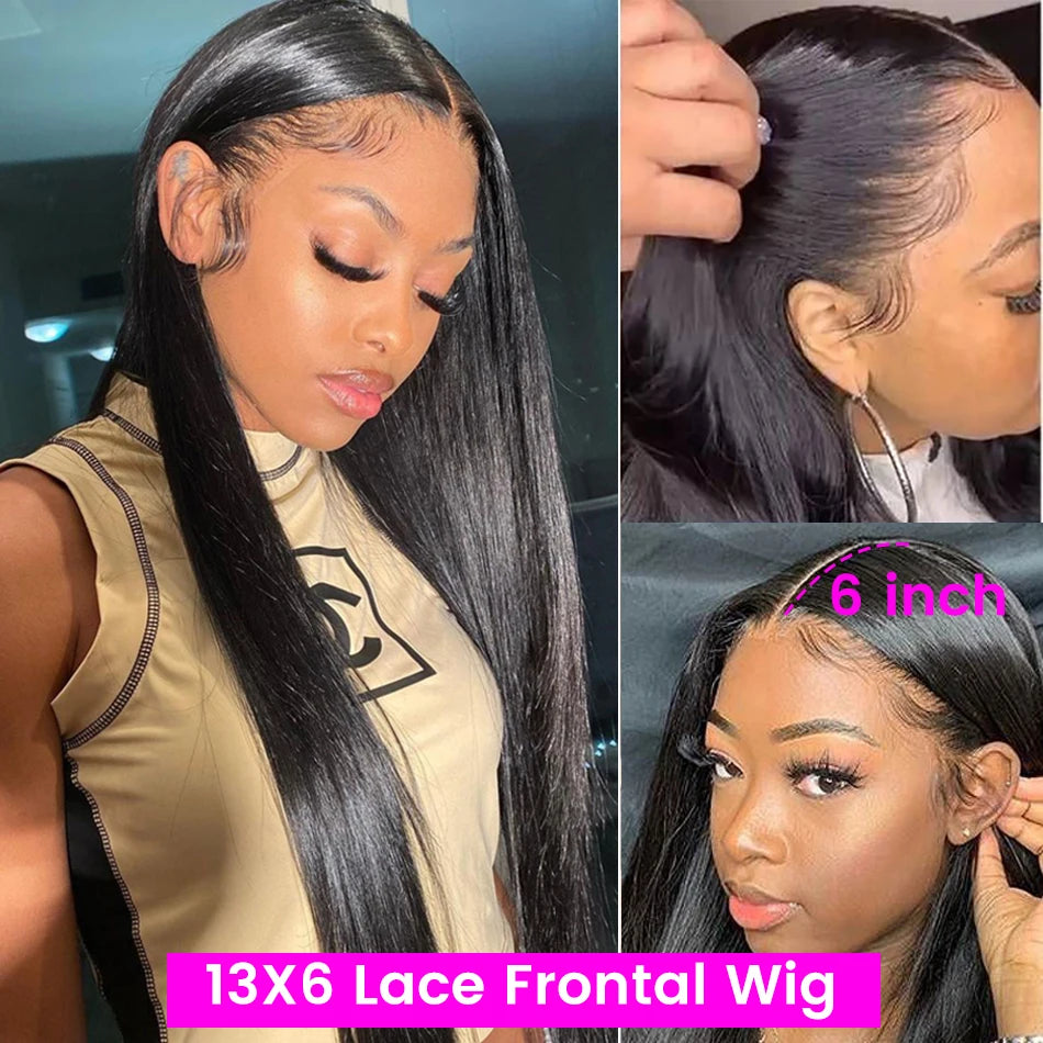 Hot Star 100% Malaysian Straight Human Hair Lace Front Wig