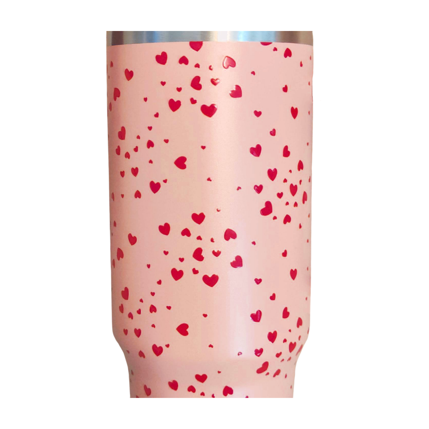 40 oz Tiny Red Hearts Pink Tumbler Cup (Limited Supply)