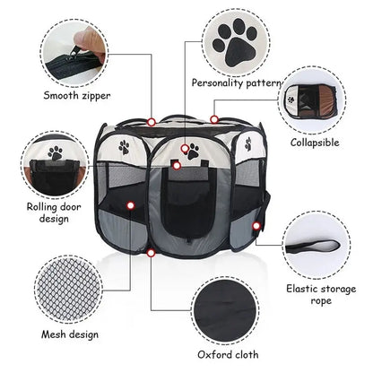 Portable Foldable Cat Dog Pet Pen