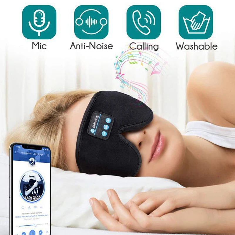 Comfort Sleep 3D Eye Mask Bluetooth Wireless Headset 