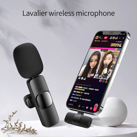 Wireless Lavalier Microphone Video Recording Mini Mic For I Phone Android Live Broadcast Gaming