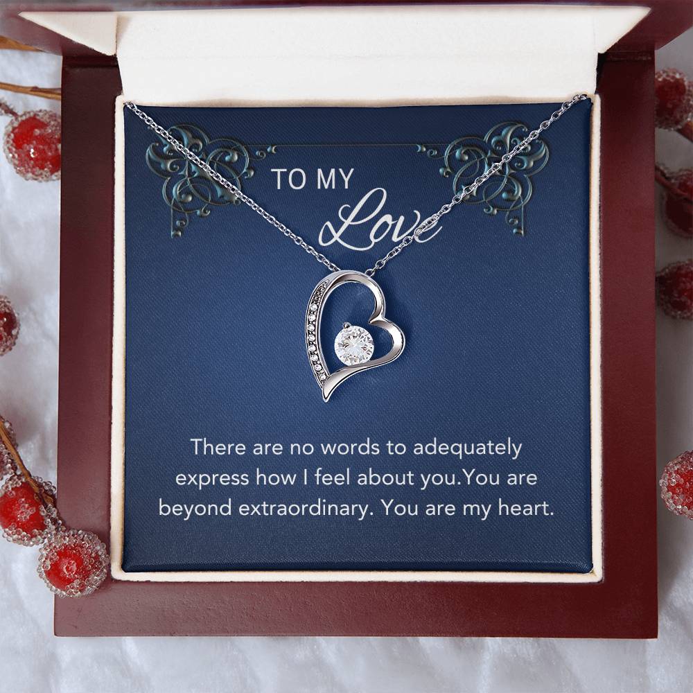 Sparkling Heart-Shaped Pendant Necklace - To My Love