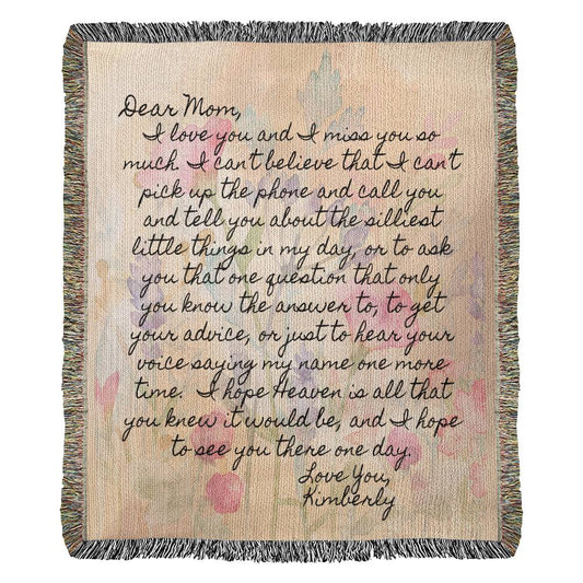 Heartfelt Rememberance Grief Blanket - Dear Mom