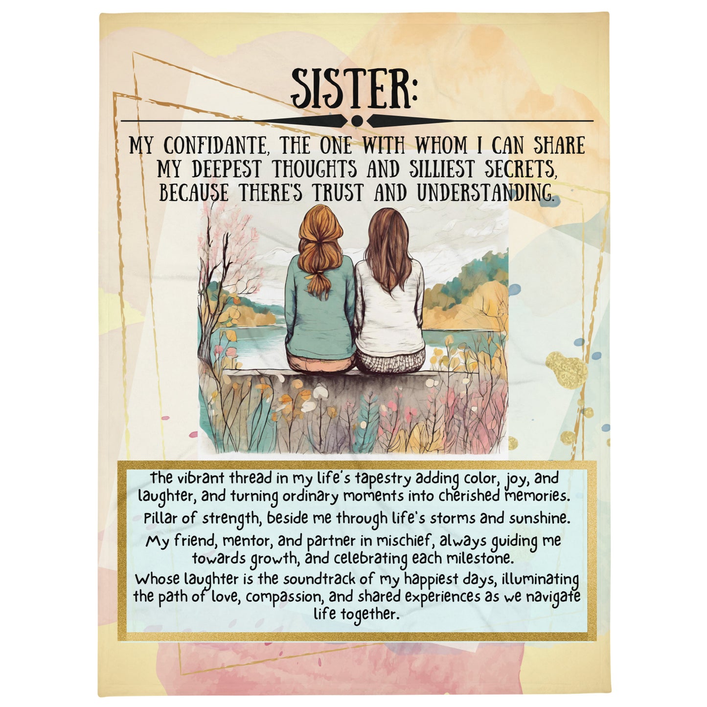 Sister Throw Blanket - My Confidant Lg 60" x 80"