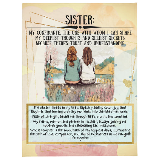 Sister Throw Blanket - My Confidant Lg 60" x 80"