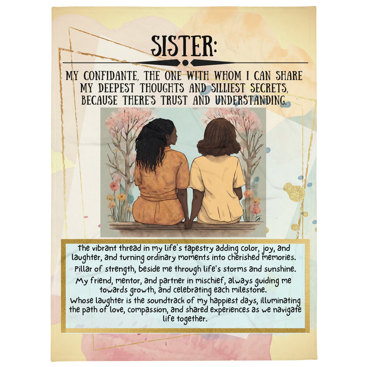 Sister Throw Blanket - My Confidant WC Lg 60" x 80"