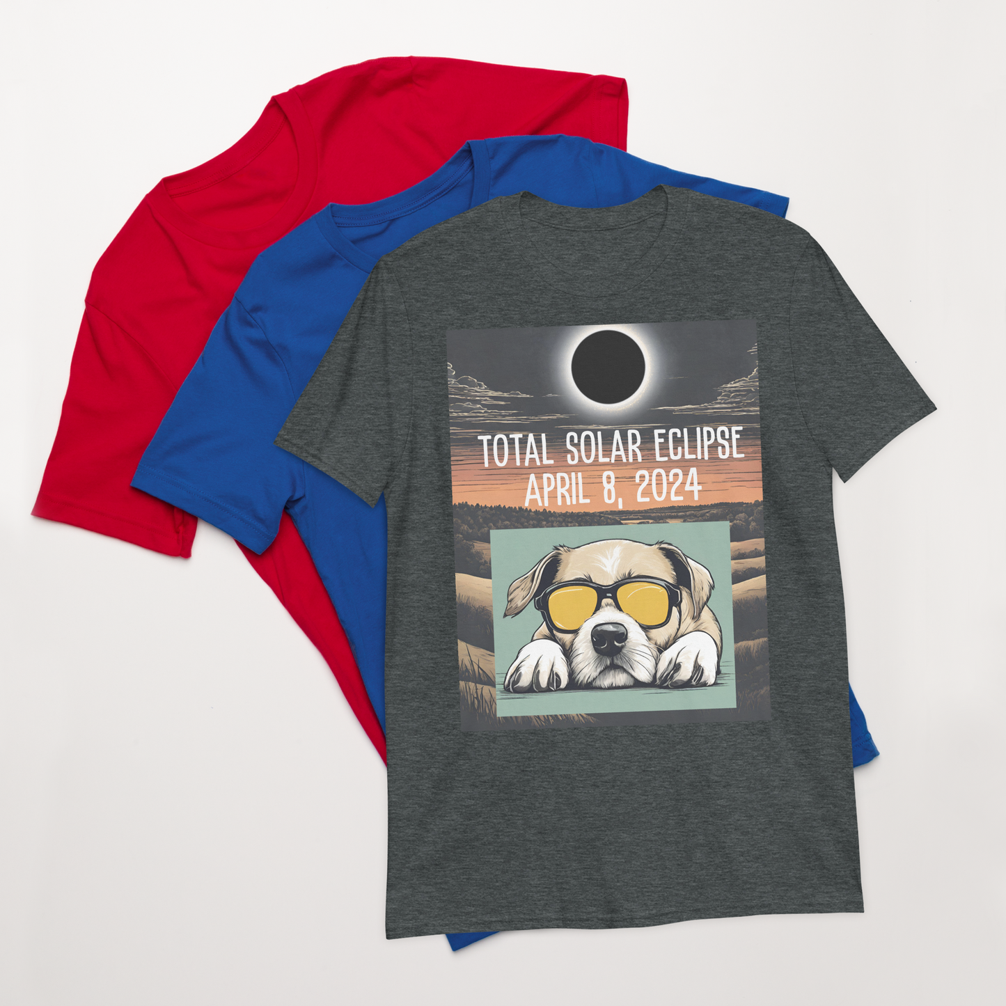 Total 2024 Solar Eclipse Tshirt - Dog Lovers Short-Sleeve Unisex T-Shirt