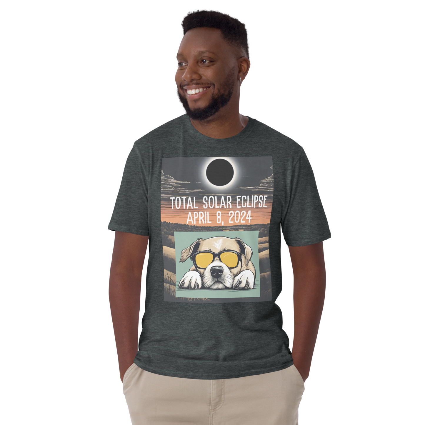 Total 2024 Solar Eclipse Tshirt - Dog Lovers Short-Sleeve Unisex T-Shirt