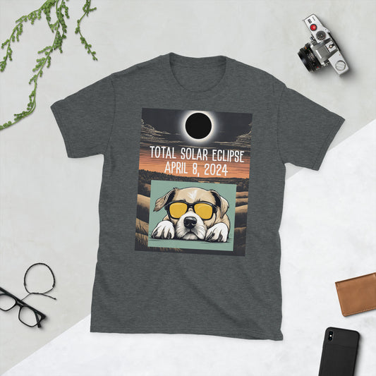 Total 2024 Solar Eclipse Tshirt - Dog Lovers Short-Sleeve Unisex T-Shirt