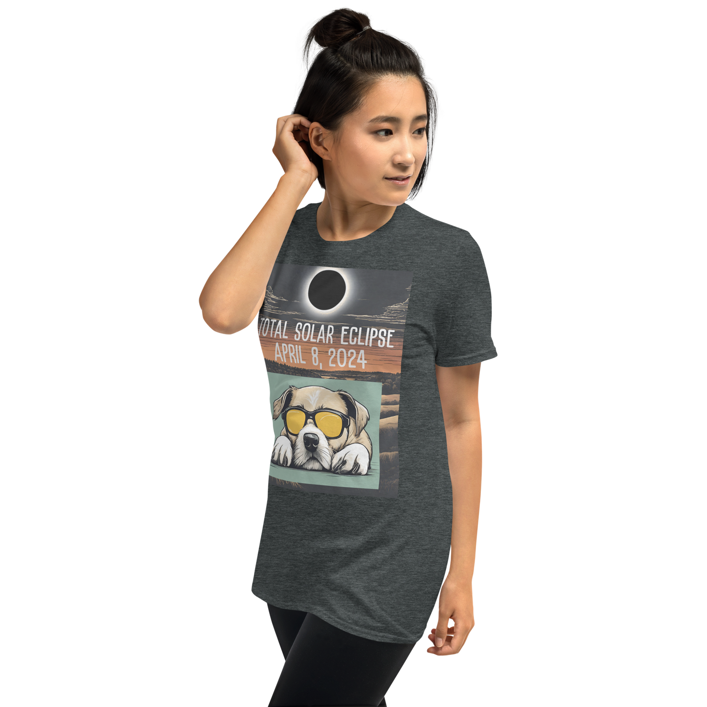 Total 2024 Solar Eclipse Tshirt - Dog Lovers Short-Sleeve Unisex T-Shirt